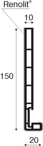 Dakrandpaneel 150mm 10mm dik