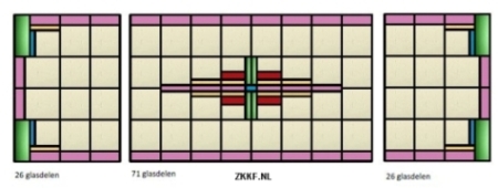 Glas in lood tekening door glasatelier ontwerp