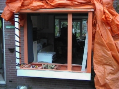 Erker nieuwbouw constructie met hout