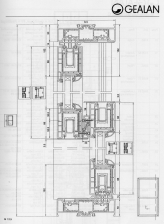 Schematisch detail van 2 delige hef schuif pui