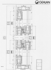 Schematisch detail van 3 delige hef schuif pui