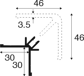 Basis uitwendig hoekprofiel (Aluminium)