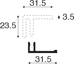 Basis eindprofiel Aluminium